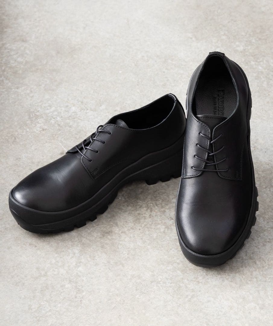 【PADRONE】DERBY PLAIN TOE SHOES