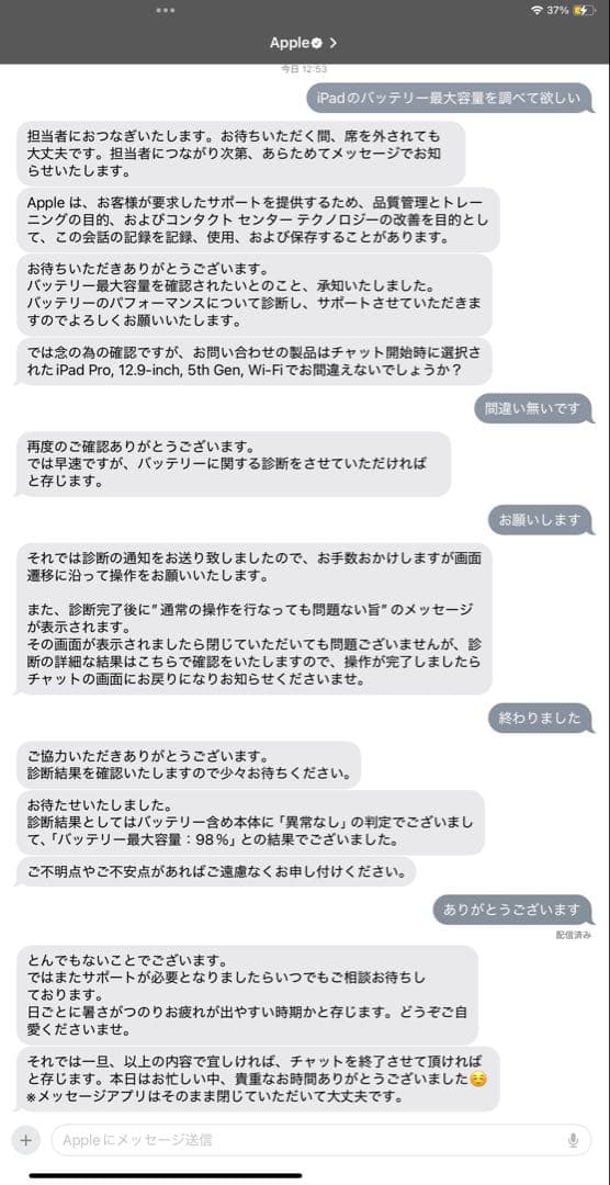 iPadPro第5世代12.9インチ残量98%Pencil付WiFi 256GB