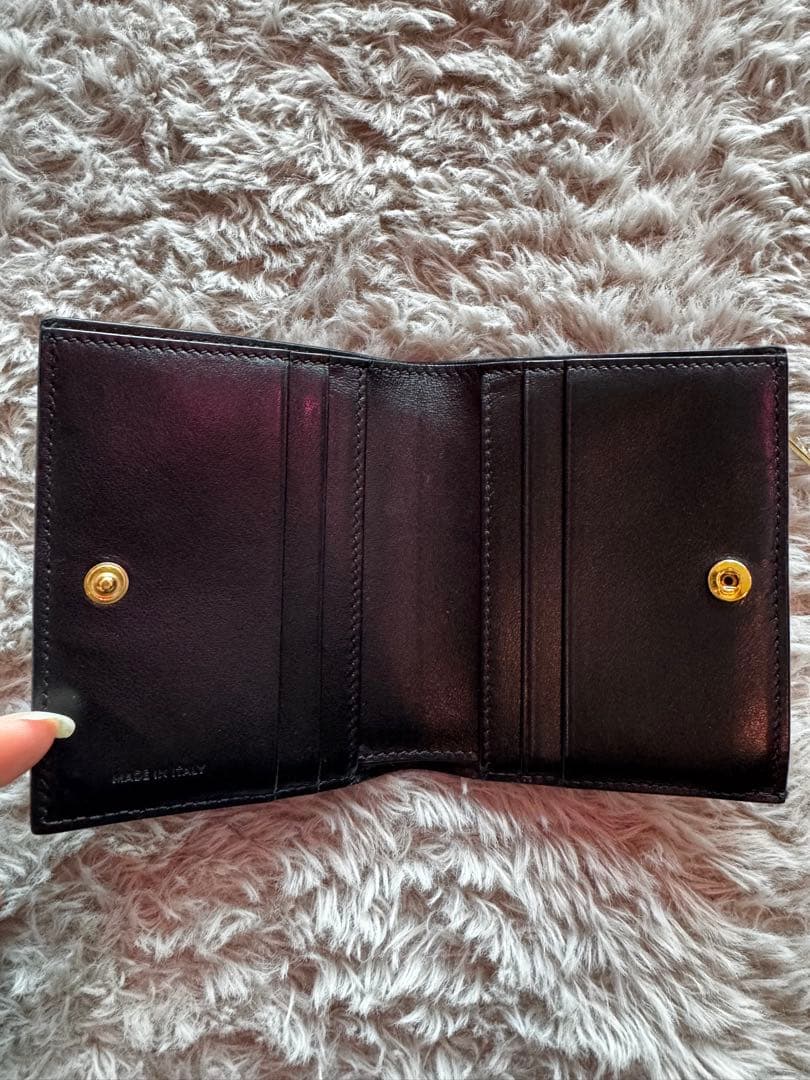 CELINE 二つ折り財布 ブラック レザー