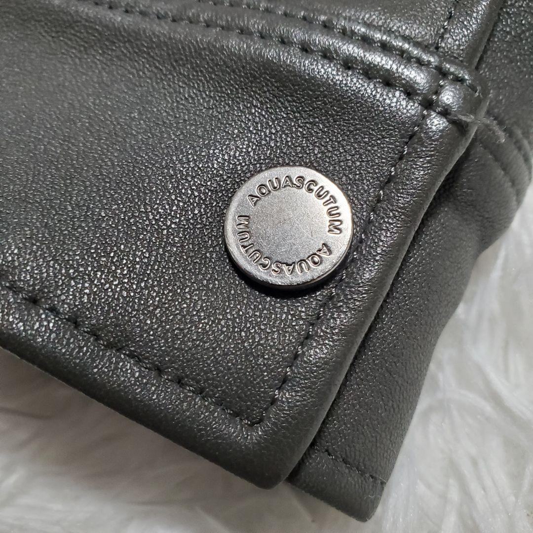 美品✨アクアスキュータム　ラムレザー　シングルライダース　グレー　たねちー様