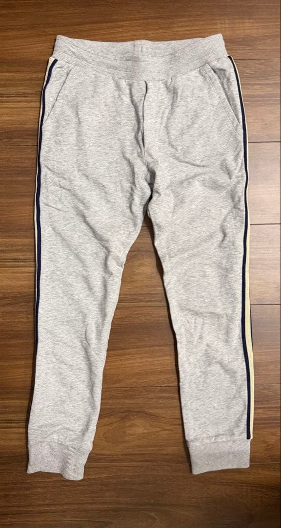 MONCLER グレー ストライプ ロングパンツ 140