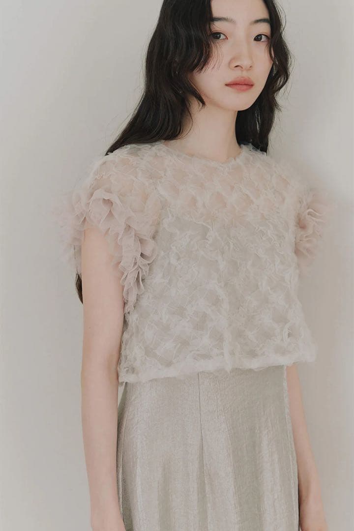 kaene ボリューム　ブラウス　セット　ドレス　ベージュ