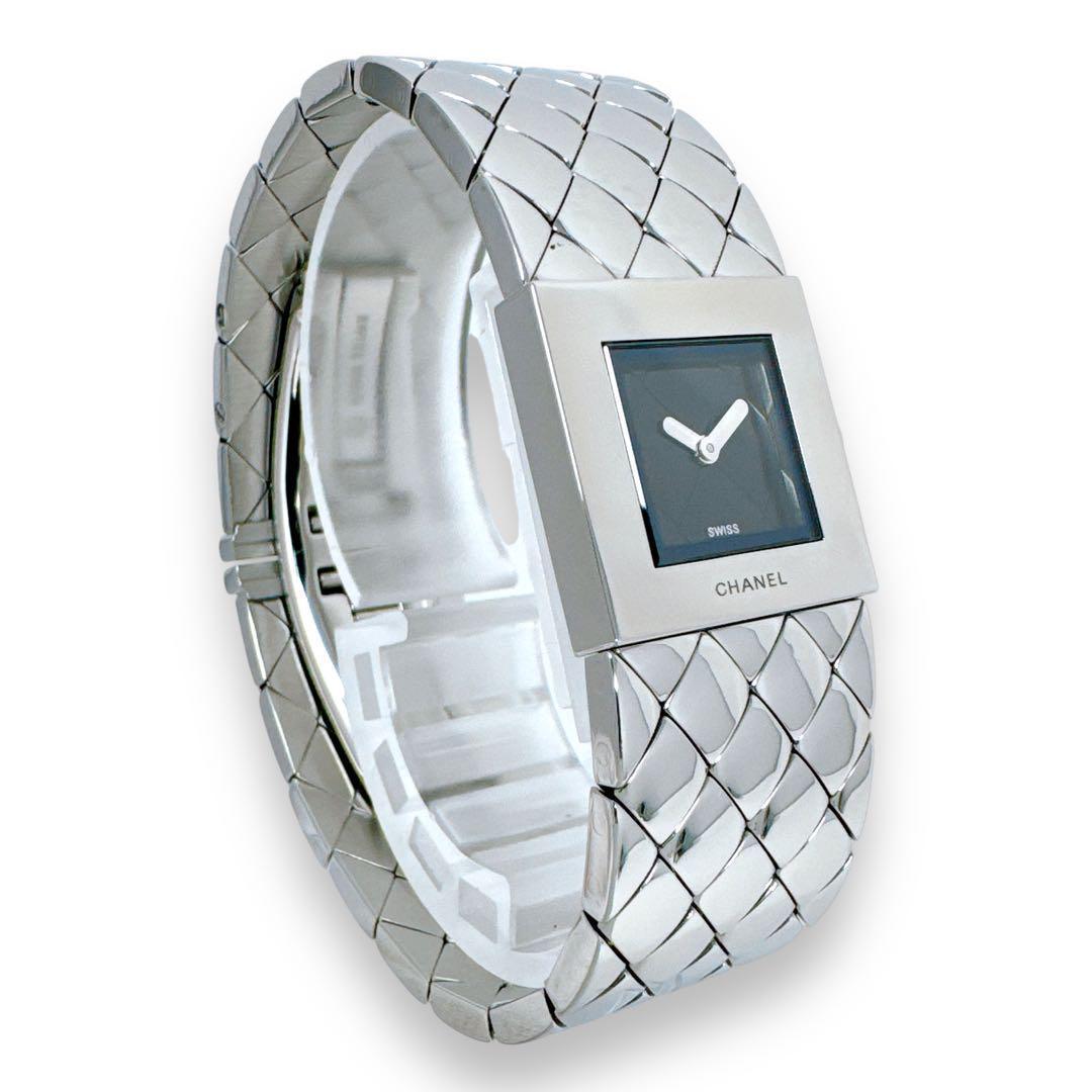 シャネル CHANEL マトラッセ クォーツ ブラック 黒 レディース 時計