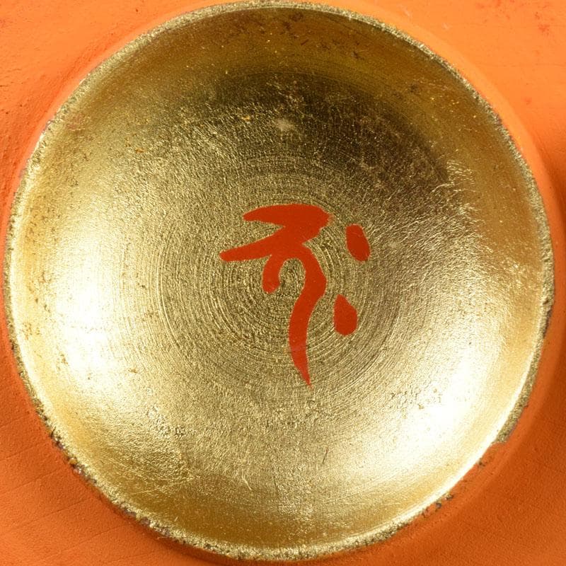 茶道具　木彫　東大寺古材　彩色　香合　時代箱　V　8499