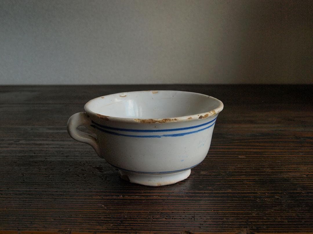 青ライン カップ マニセス 古陶 コーヒーカップ スペインデルフト/J643