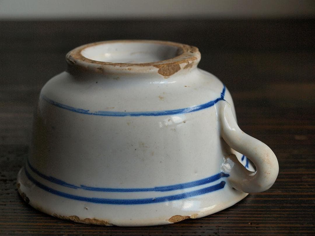 青ライン カップ マニセス 古陶 コーヒーカップ スペインデルフト/J643