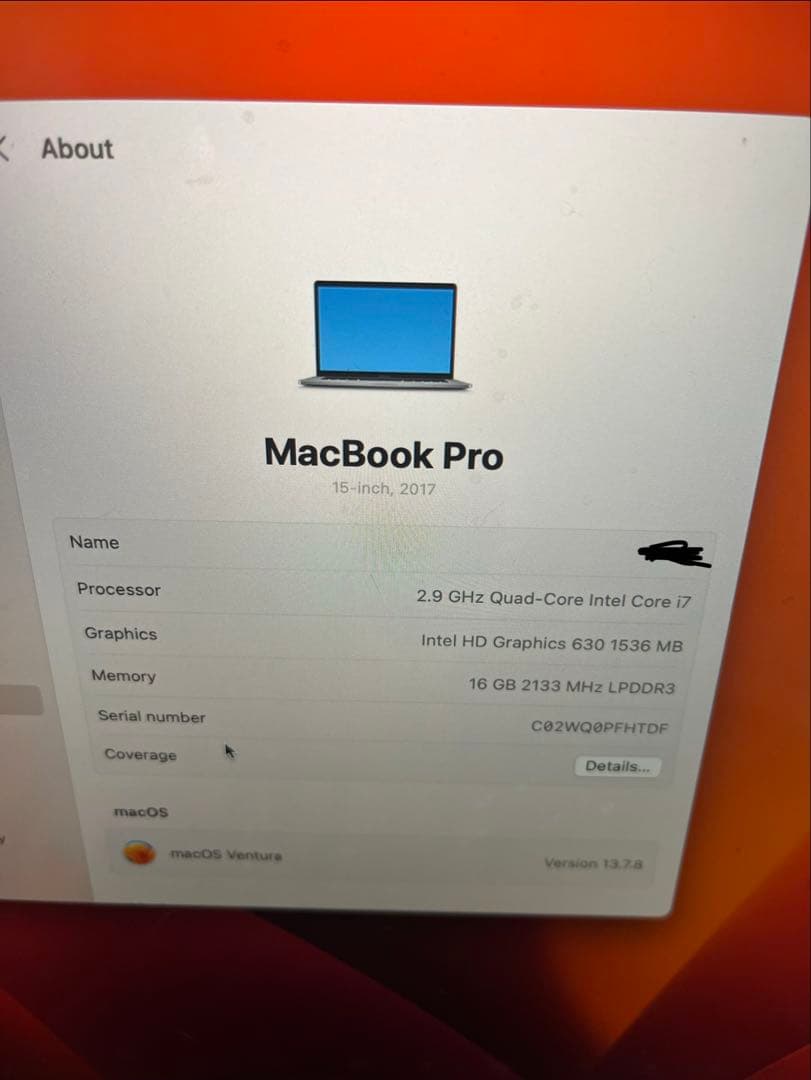 Apple Mac Pro 15インチ 1TB スペースグレー 充電器付機