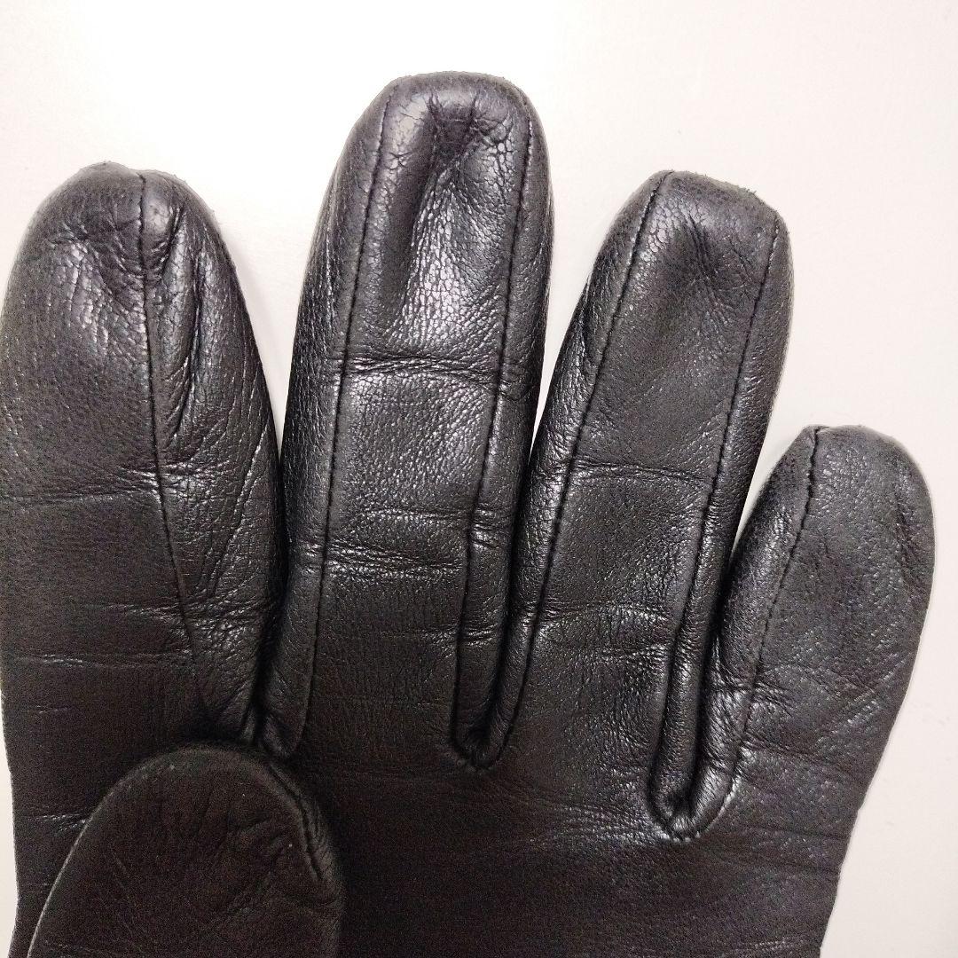BURBERRYBLACKLABEL　黒 レザー 手袋　グローブ　キルティング