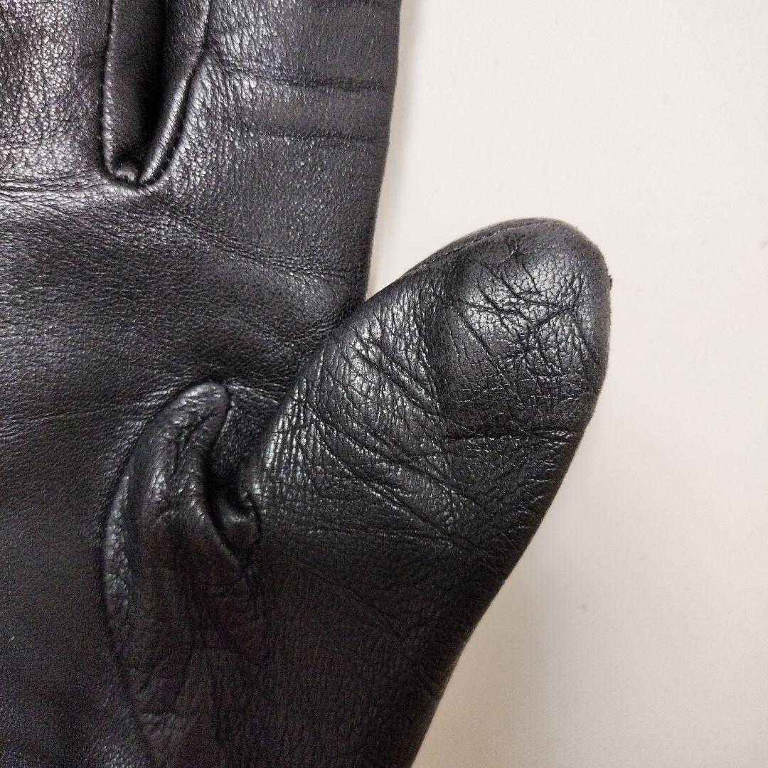 BURBERRYBLACKLABEL　黒 レザー 手袋　グローブ　キルティング