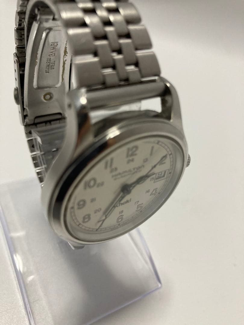 稼働済ハミルトンカーキ 9721B 自動巻きシルバ文字盤メンズ腕時計腕周16cm