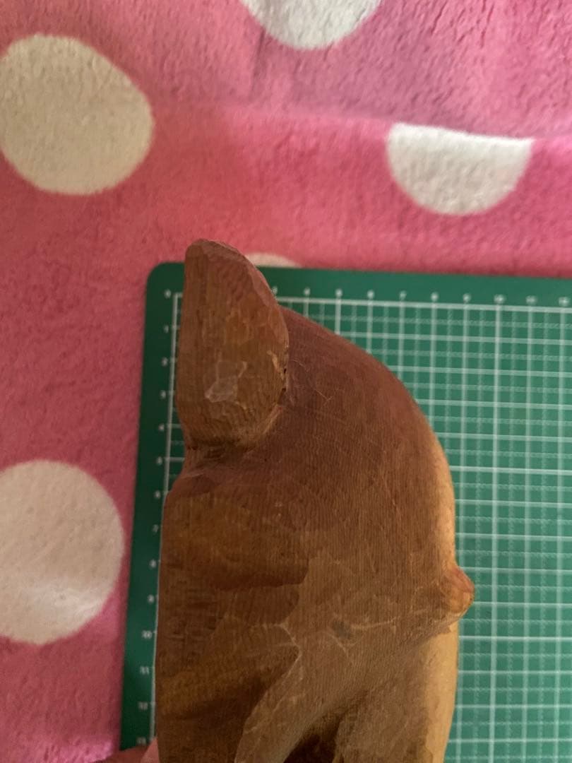 木製　木彫り熊顔マスク　彫刻