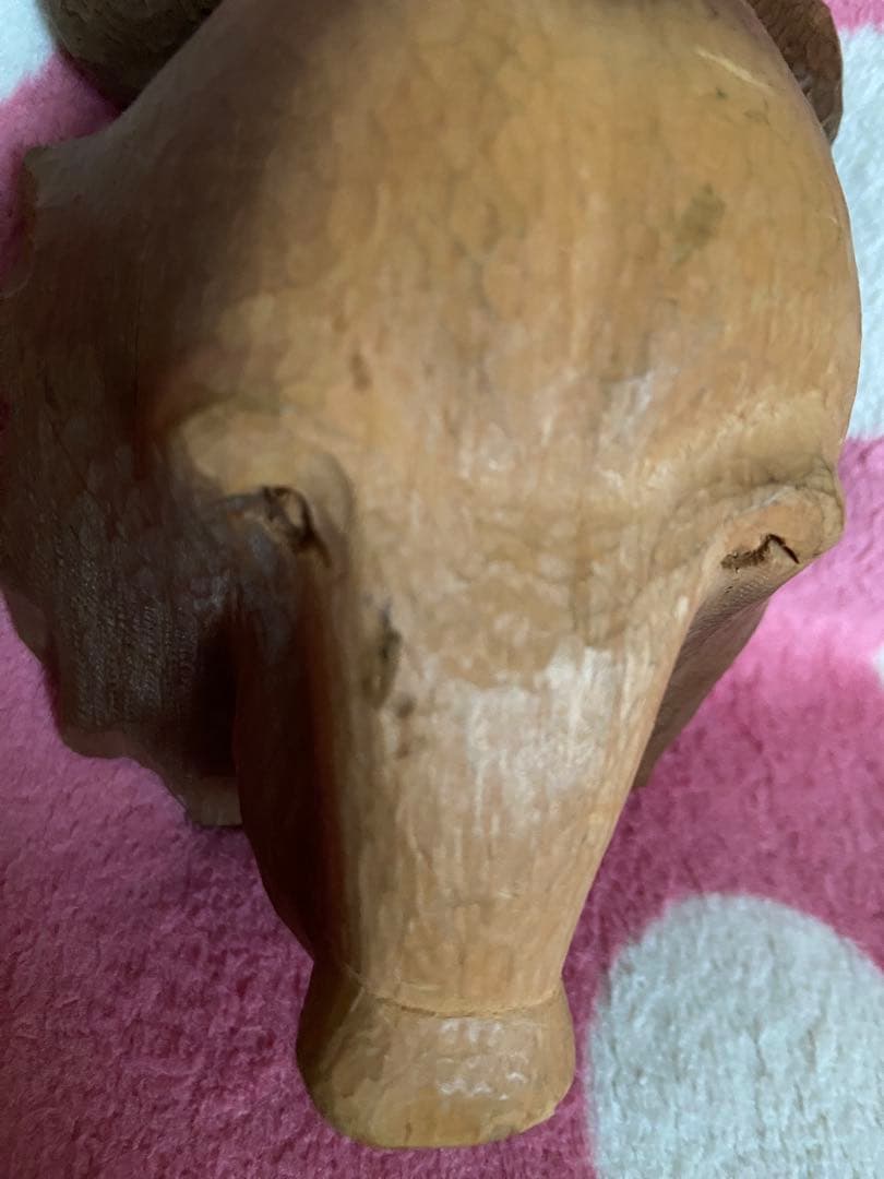 木製　木彫り熊顔マスク　彫刻