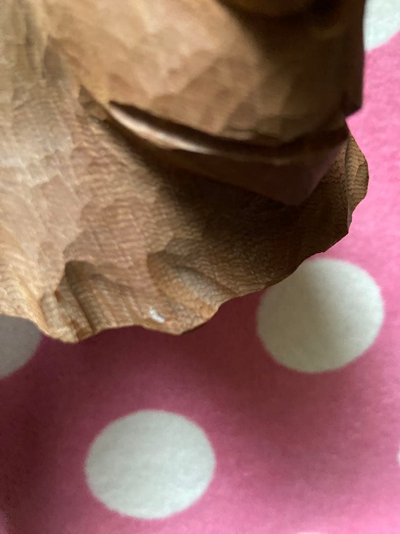 木製　木彫り熊顔マスク　彫刻