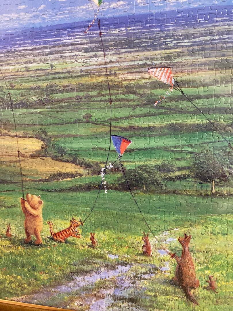 千P⑨ディズニーくまのプーさん　ジグソーパズル　木額55×77㎝　完成品　極美品