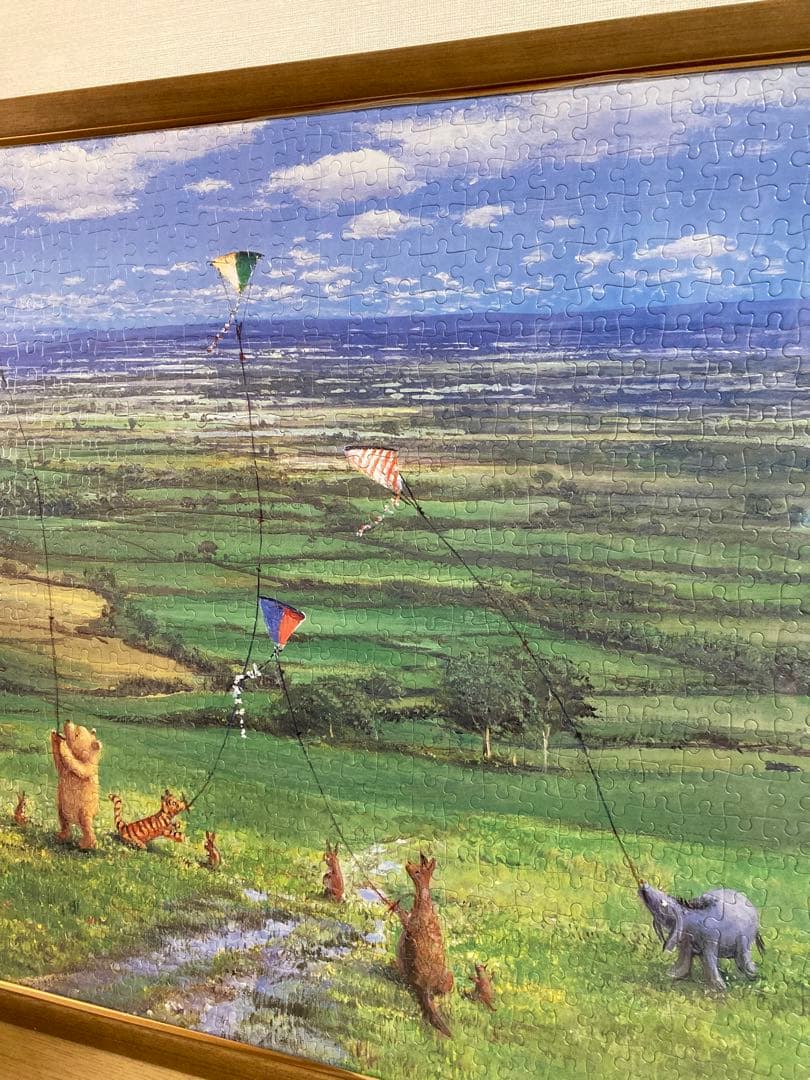 千P⑨ディズニーくまのプーさん　ジグソーパズル　木額55×77㎝　完成品　極美品