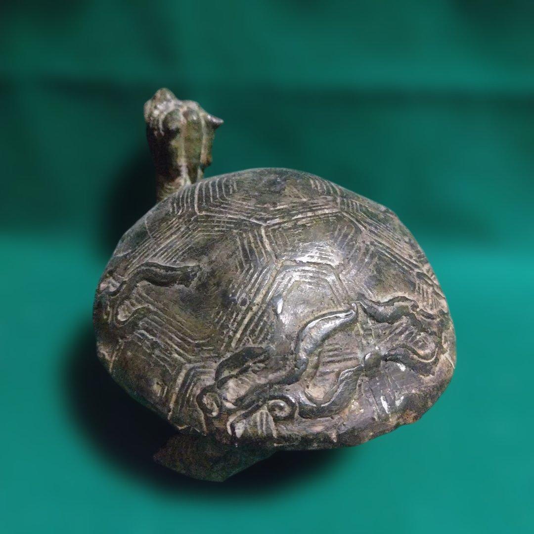 ブロンズ亀の彫刻　霊獣　銅製