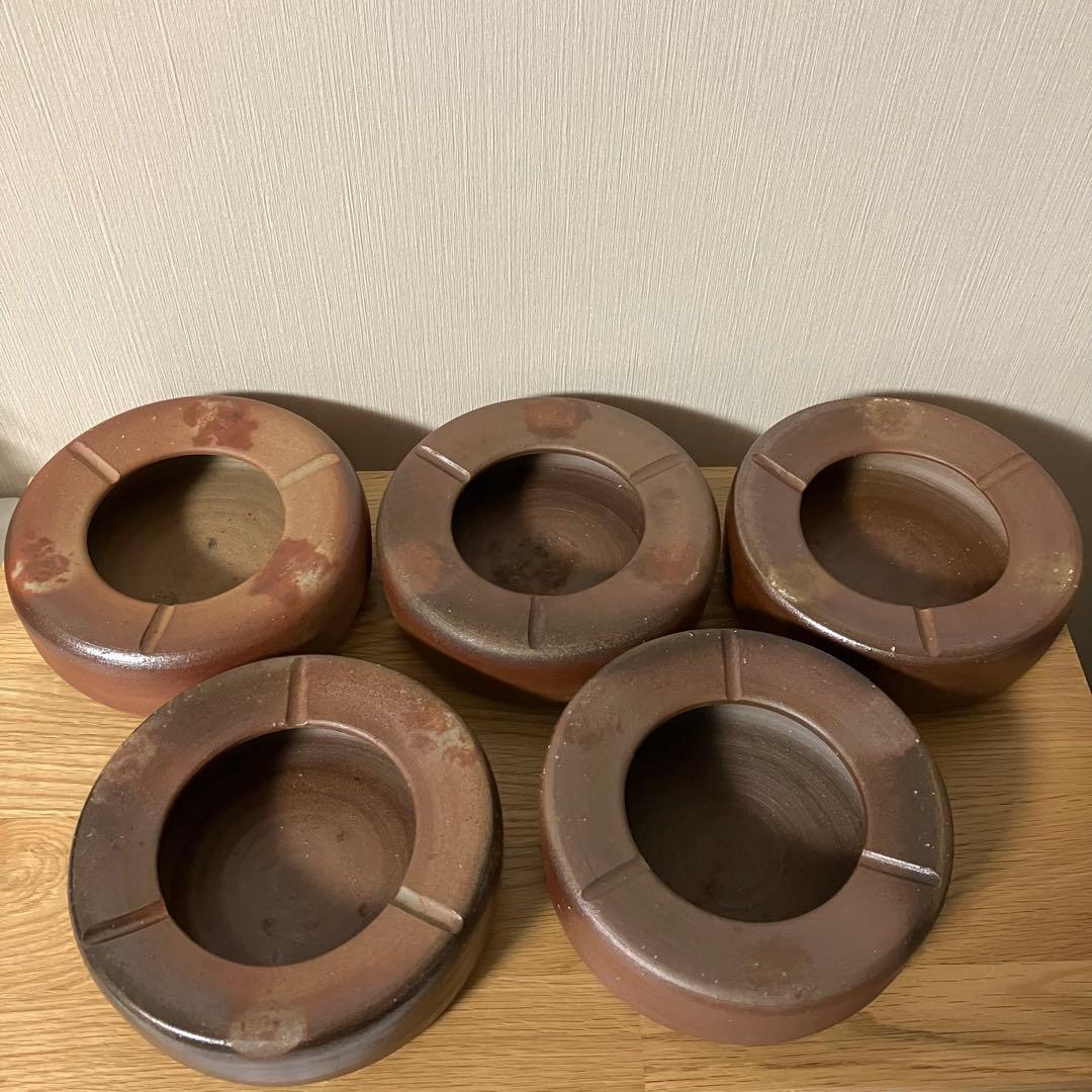 備前焼　灰皿　5点セット