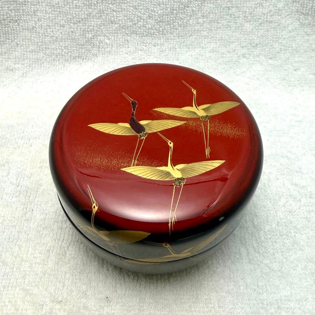 茶道具 平棗 日の出 鶴蒔巻 宗景作【匿名配送】