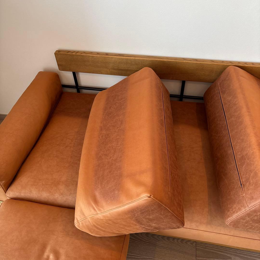 (6/8発送)unico TREL(トレル)ソファ 3シーター オットマン付き