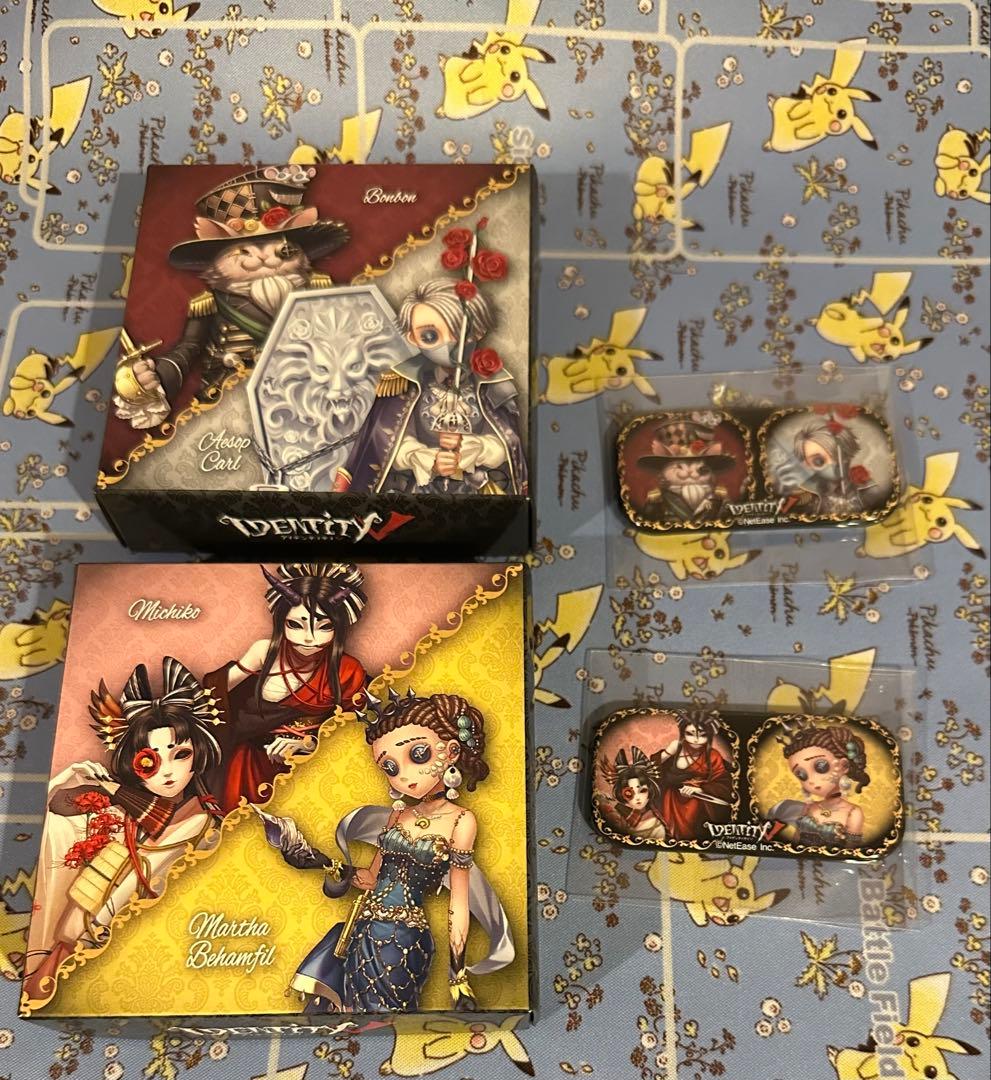 第五人格　バレンタイン　長方形缶バッジ　芸者&空軍、ボンボン&納棺師　箱難あり