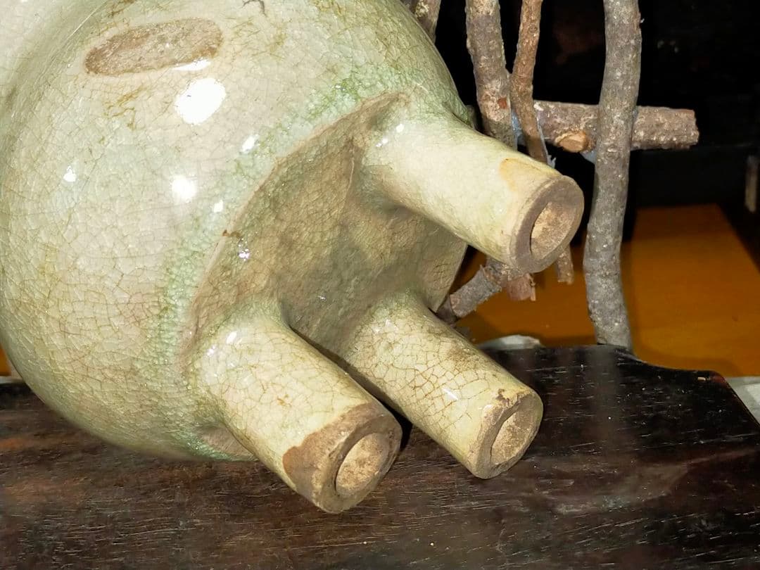 ♥中国♥　青磁　三足　香炉　骨董　古玩