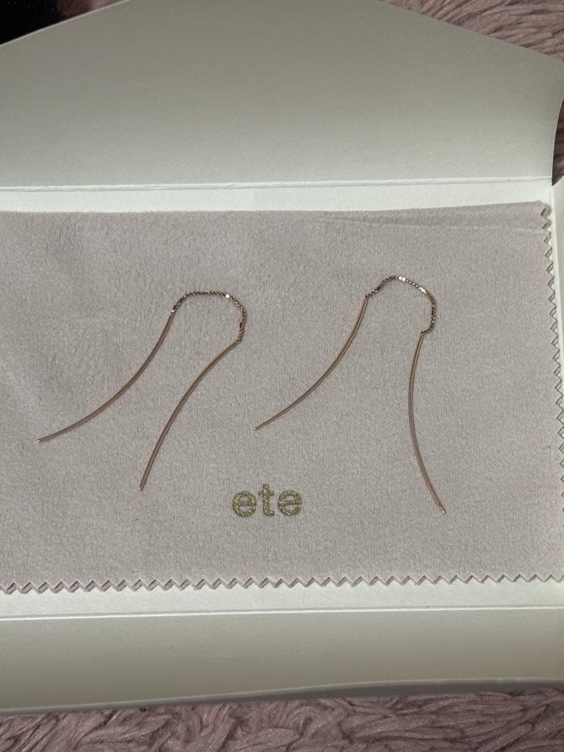 【みーちゃん】ete K10 アメリカンピアス　ピンクゴールド