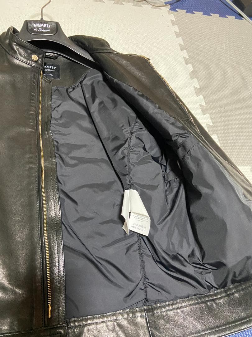 EMMETI ANDREA 中綿入り シングルライダースジャケット46