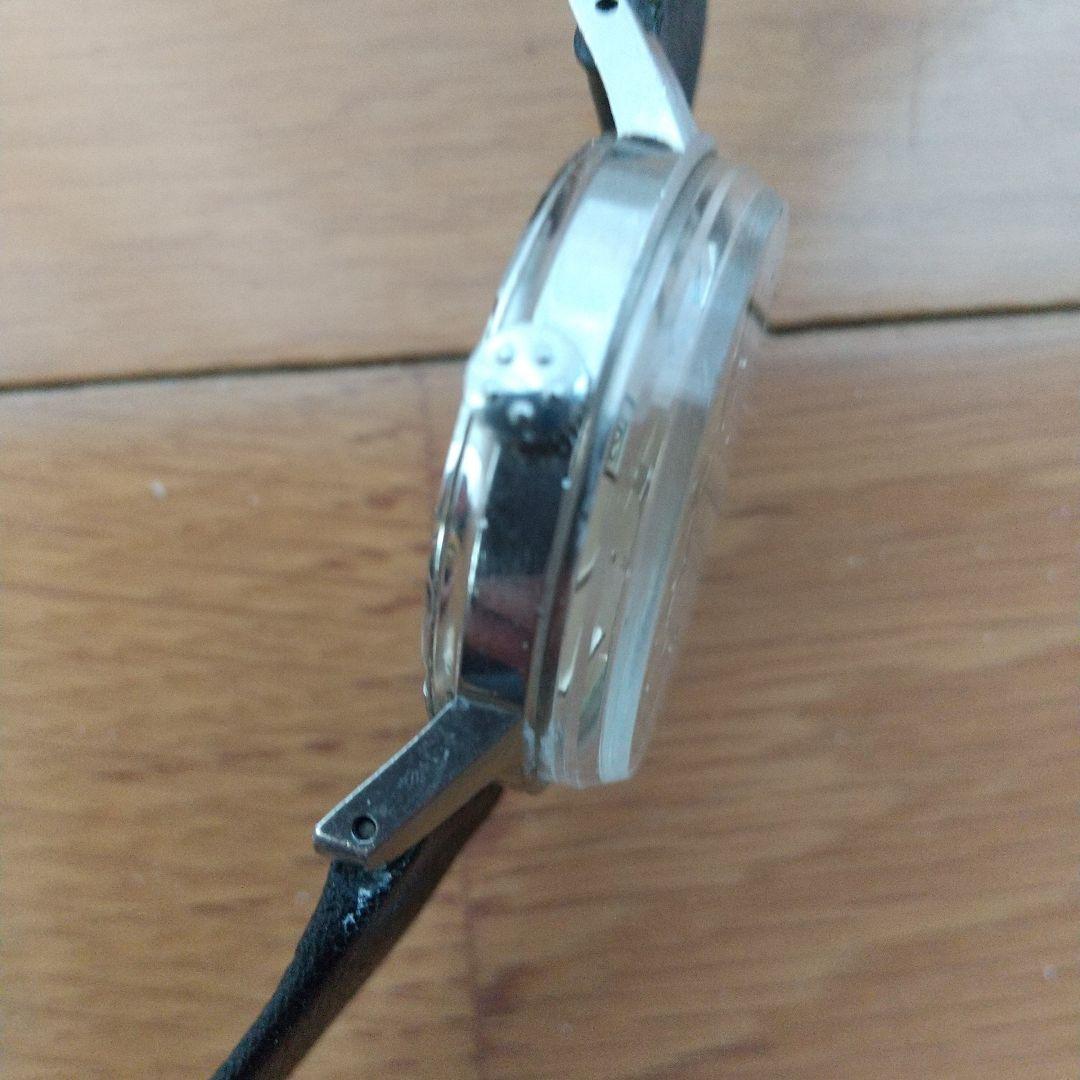 と*る様 手巻き時計 エテルナマチックシルバー文字盤 レザーアンティーク