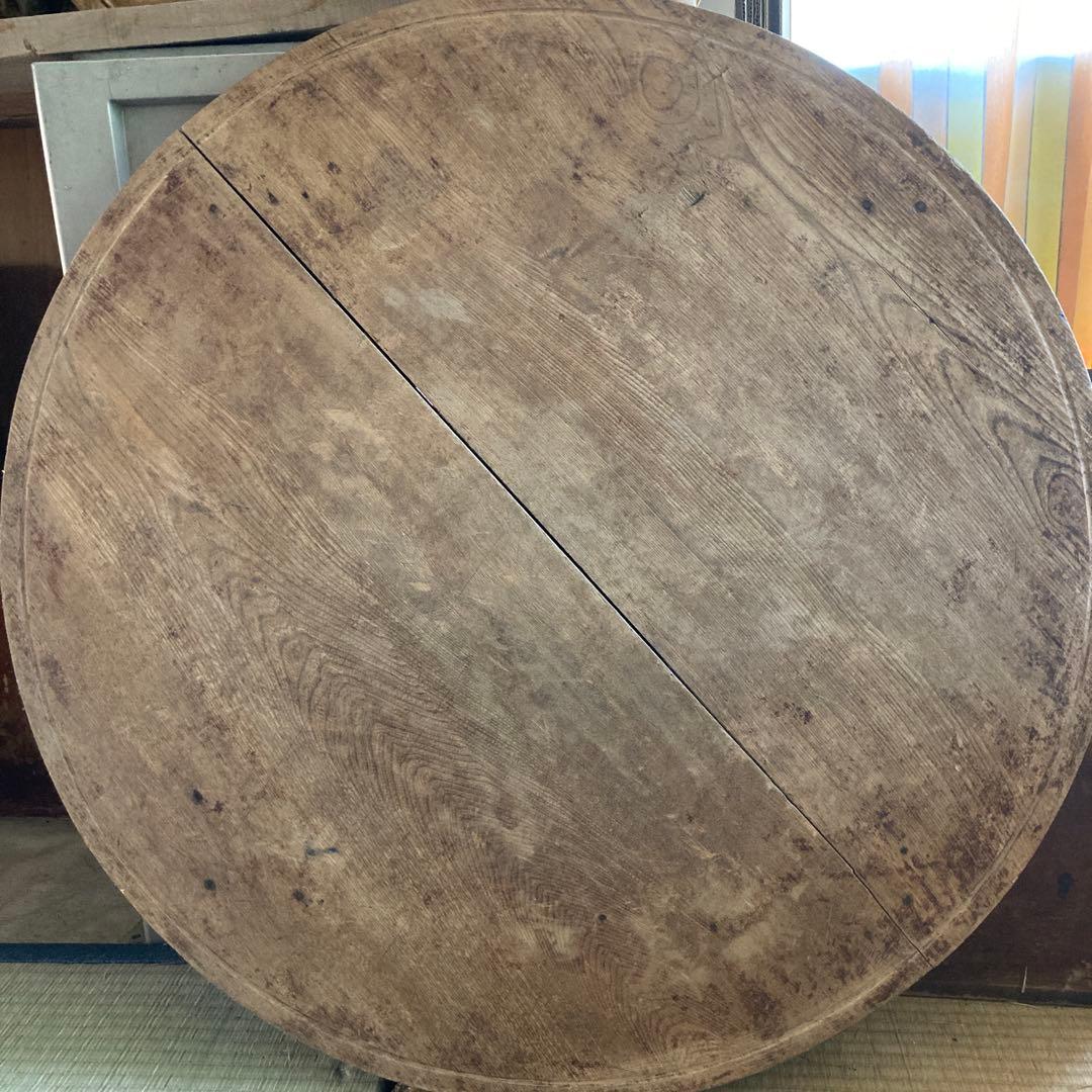 アンティーク 木製 円形座卓