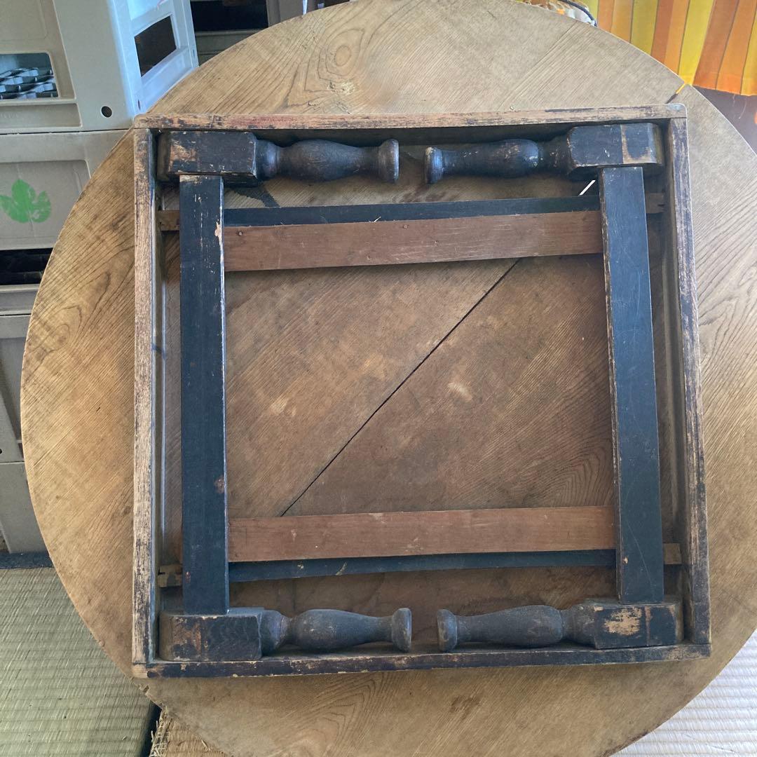 アンティーク 木製 円形座卓