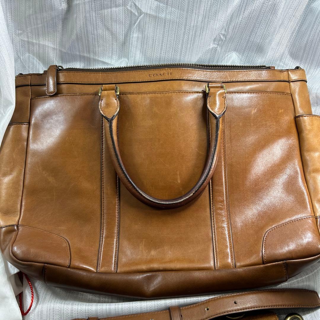 COACH ブラウン レザー ビジネスバッグ