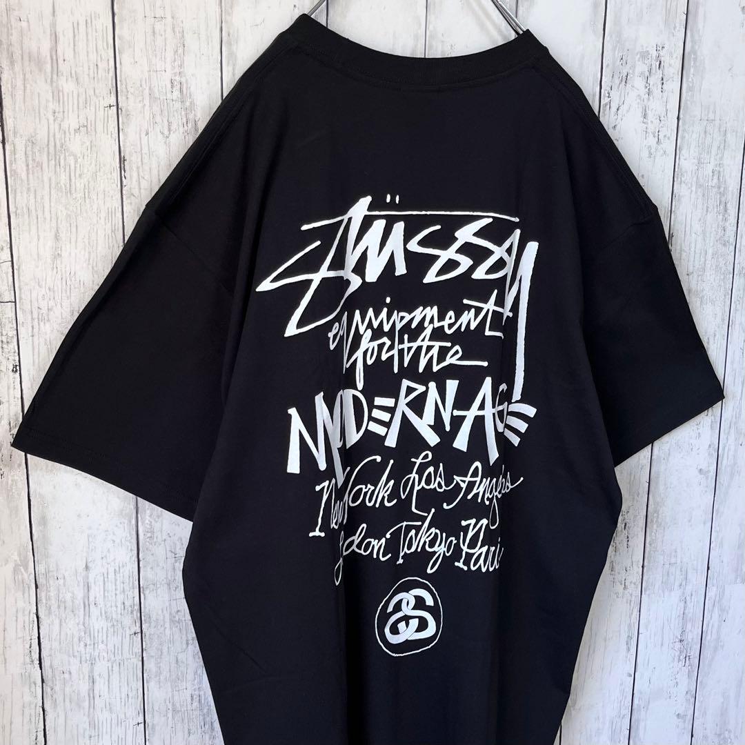 【新品】【両面プリント】ステューシー　Tシャツ　L　ブラック