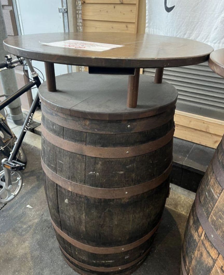 【miya】木製 ワイン樽テーブル 高さ110cm