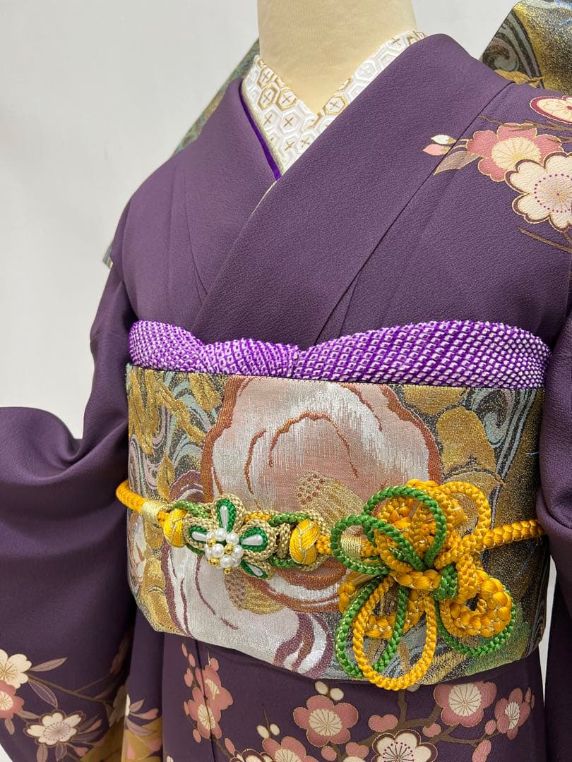 振り袖　フルセット　長襦袢付　金彩加工　刺繍入り　ガード加工　成人式　614