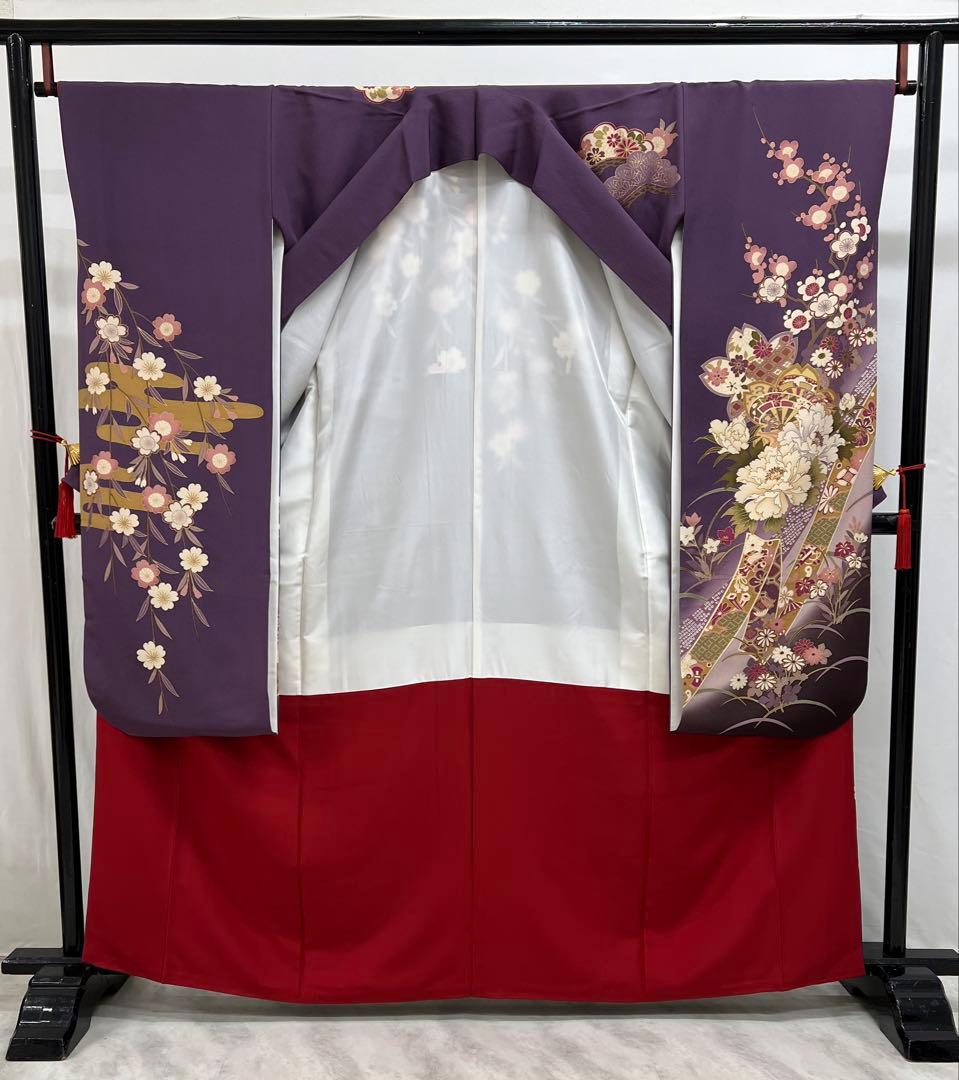 振り袖　フルセット　長襦袢付　金彩加工　刺繍入り　ガード加工　成人式　614