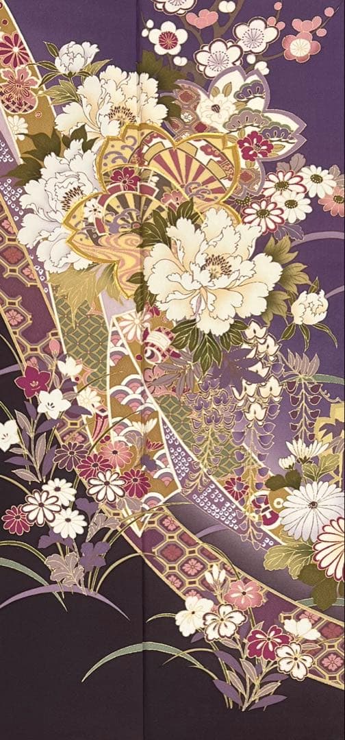 振り袖　フルセット　長襦袢付　金彩加工　刺繍入り　ガード加工　成人式　614