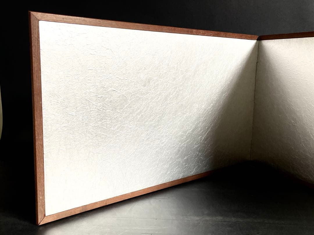 「祖」 銀揉み 銀紙 風炉先屏風 桑枠 紙箱 茶道具 （115⑤）