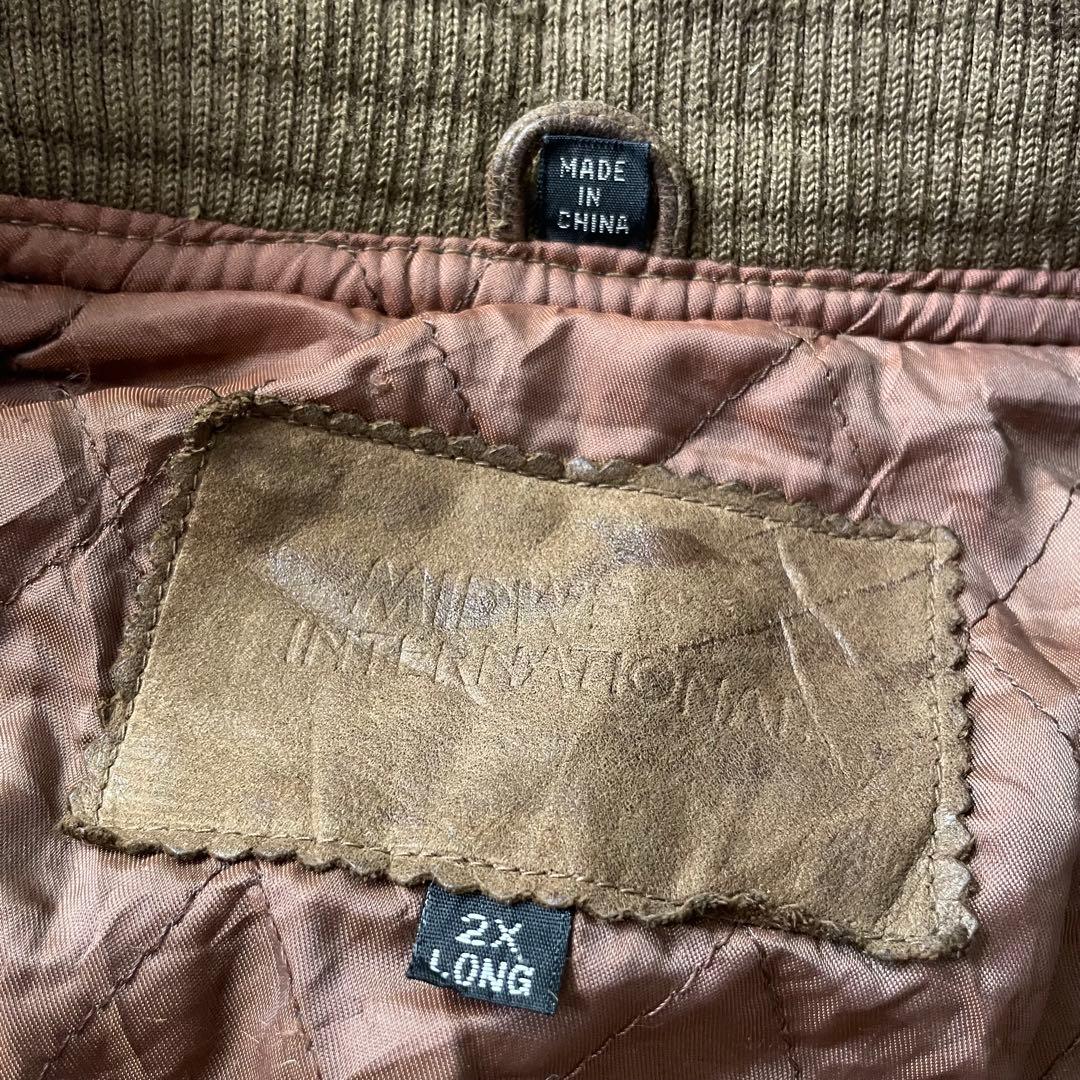 ジャケット・アウター Leather bomber jacket black brown 2X