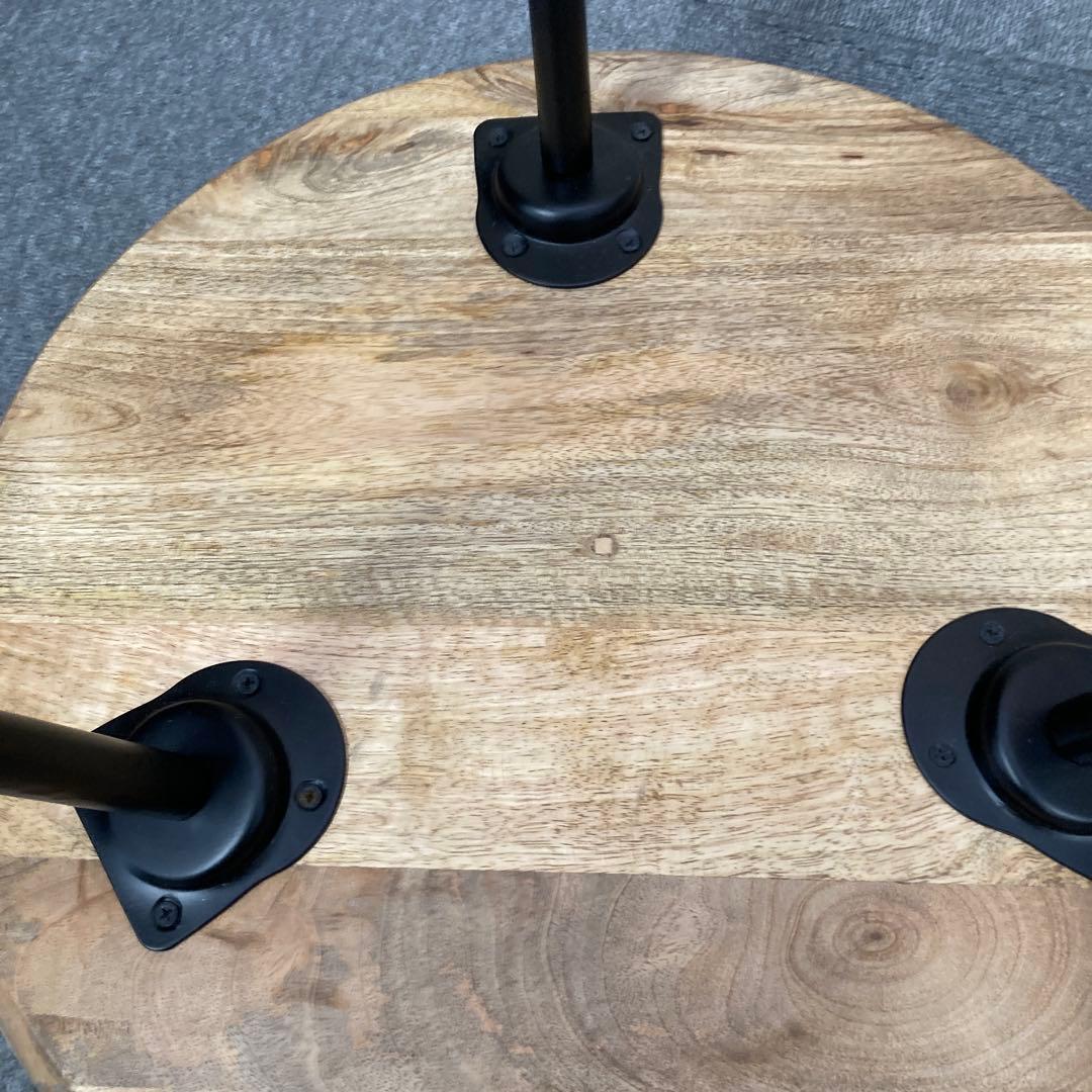 A-983　木製丸型テーブル 黒脚 約50cm