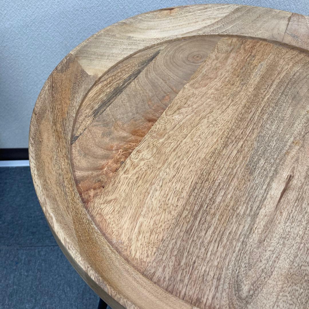 A-983　木製丸型テーブル 黒脚 約50cm