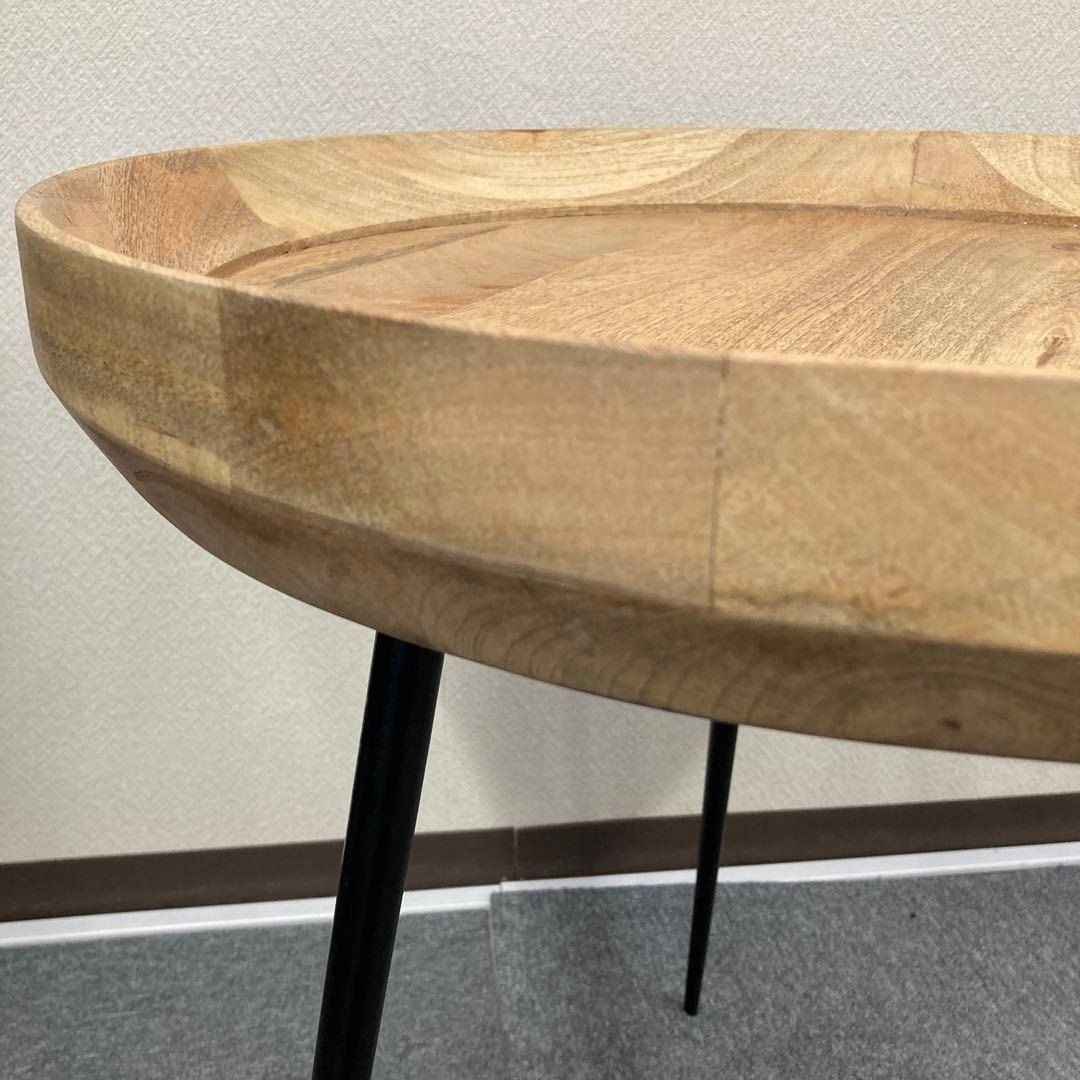 A-983　木製丸型テーブル 黒脚 約50cm