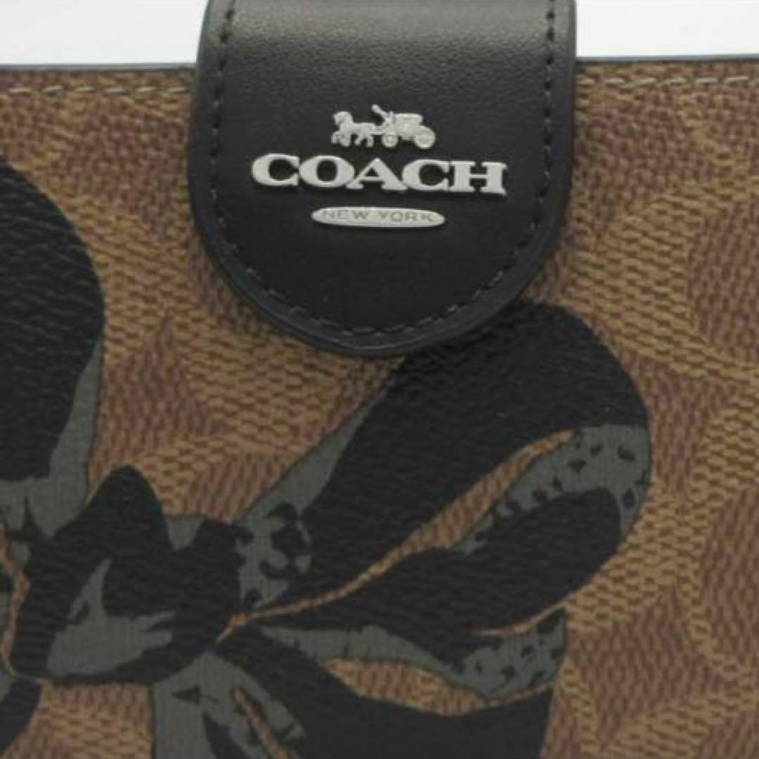 新品未使用 COACH 二つ折り財布 リボン柄 大人可愛い プレゼント
