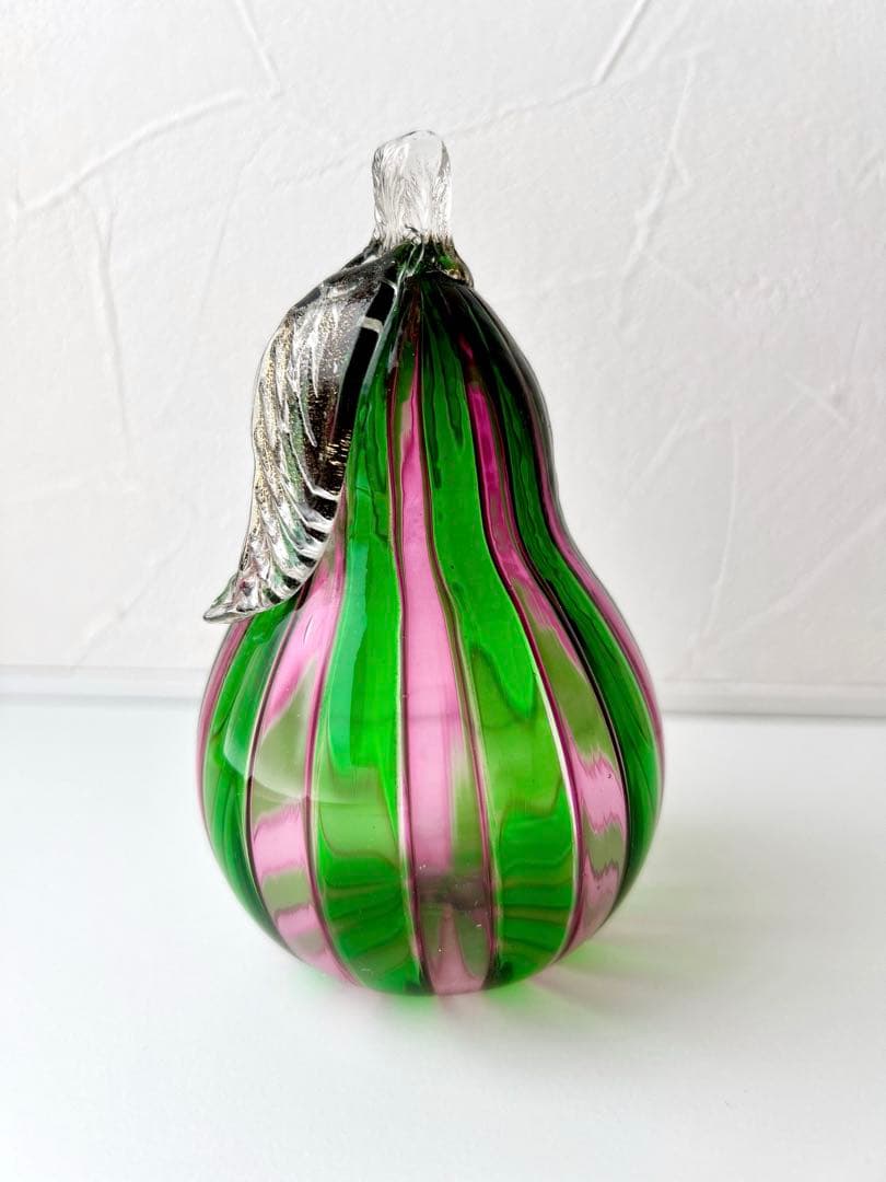 MURANO 希少 ムラノ ヴェネチアン ムラーノ ベネチア ガラス 洋梨 金彩