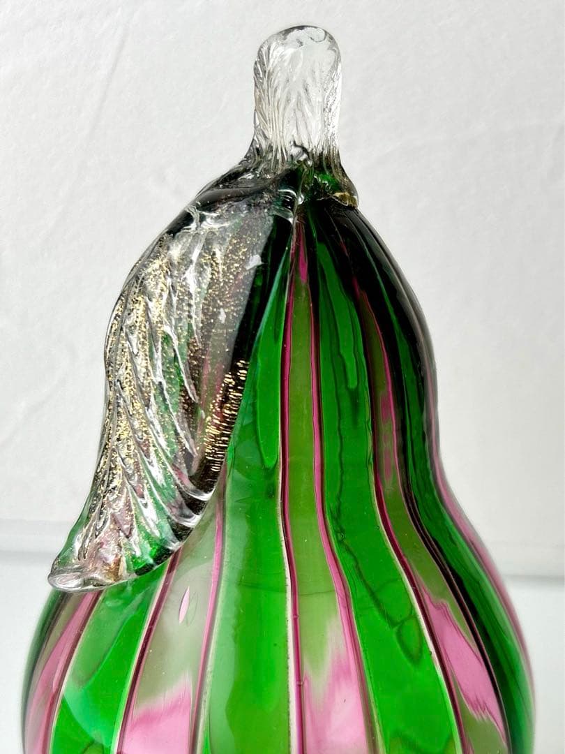MURANO 希少 ムラノ ヴェネチアン ムラーノ ベネチア ガラス 洋梨 金彩