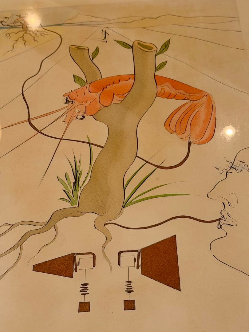 サルバドール・ダリ「電話」版画 サイン入り 額装 #176