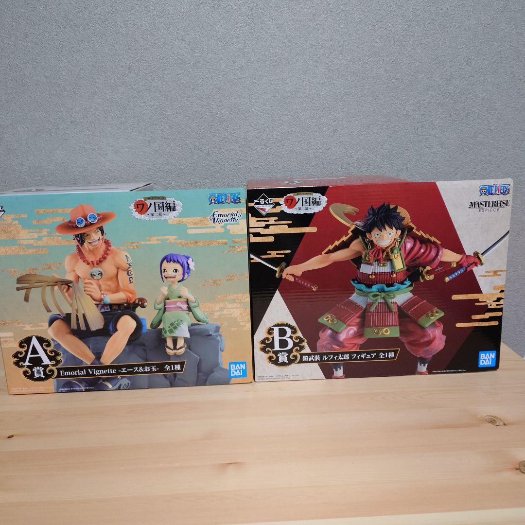 エース&お玉フィギュアとルフィ太郎フィギュア