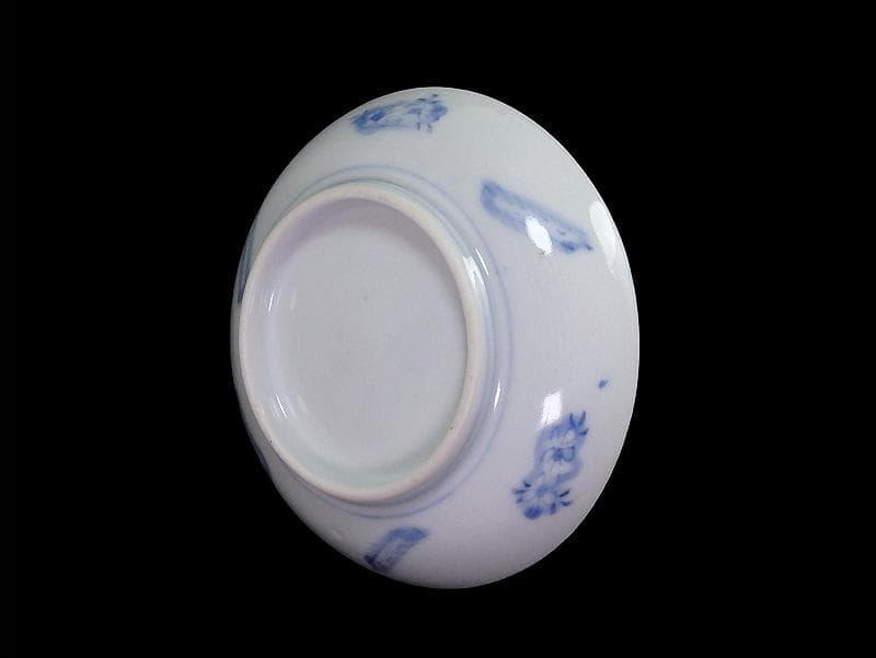 古伊万里　染付　微塵唐草の図　４寸皿　E409AS-CUt