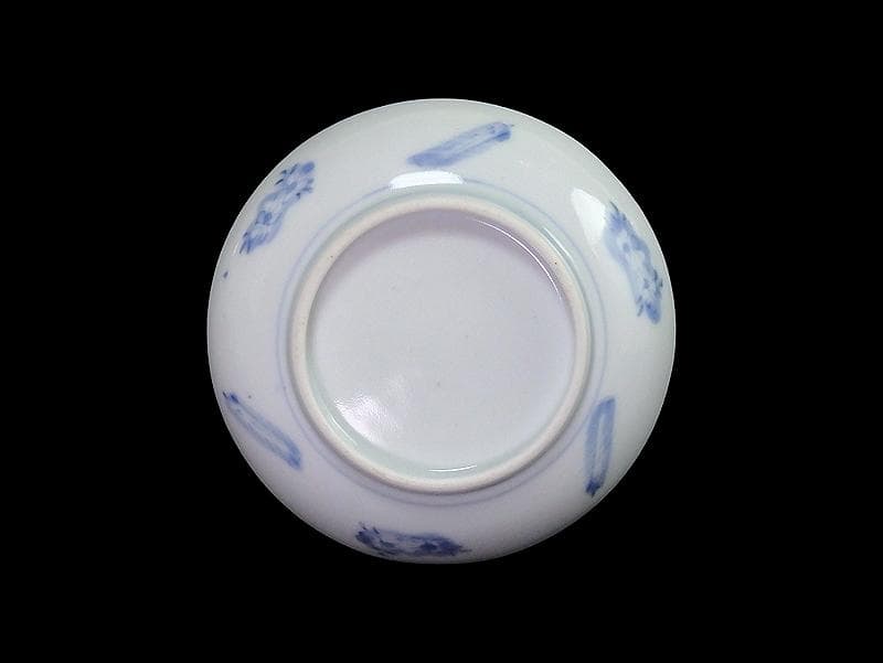 古伊万里　染付　微塵唐草の図　４寸皿　E409AS-CUt