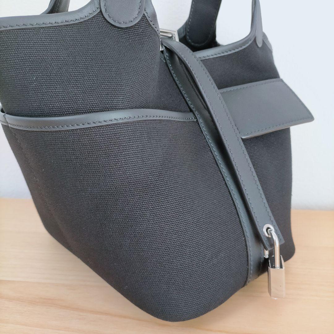 訳あり特価品 高級本革 キャンバス ポケット キューブバッグ PM