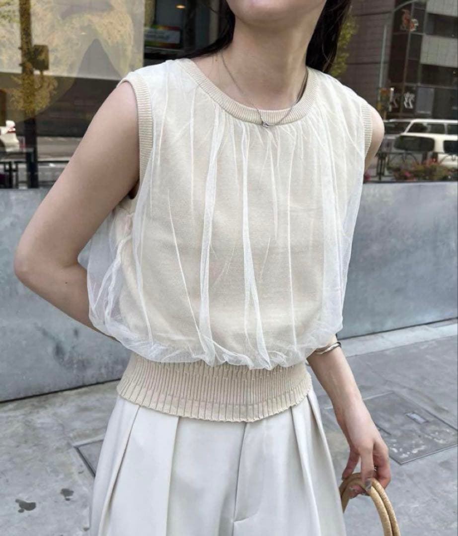 【美品】CAPRICIEUX LE'MAGE チュールレイヤードタンク